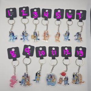 Choose One! Bluey Bingo And Family Keychains Blue Heeler